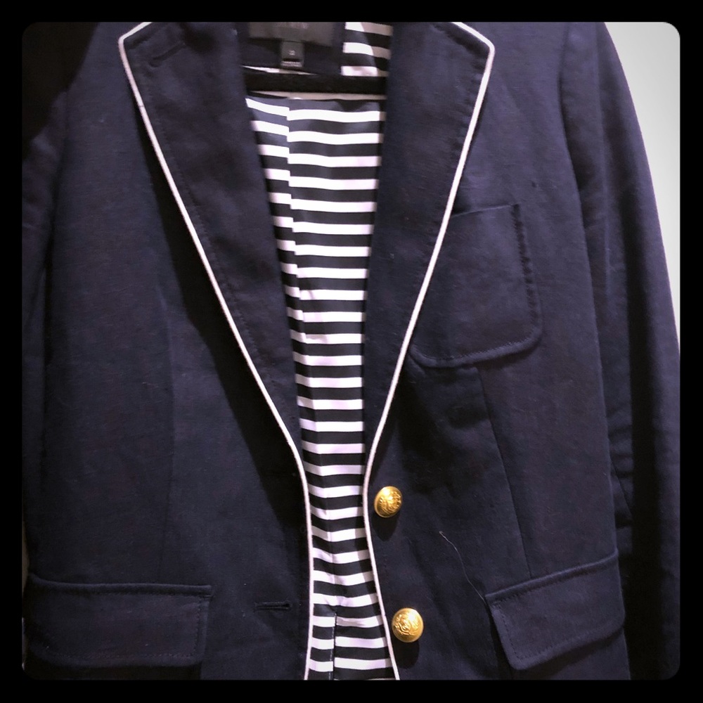 Crew navy blue sailor blazer